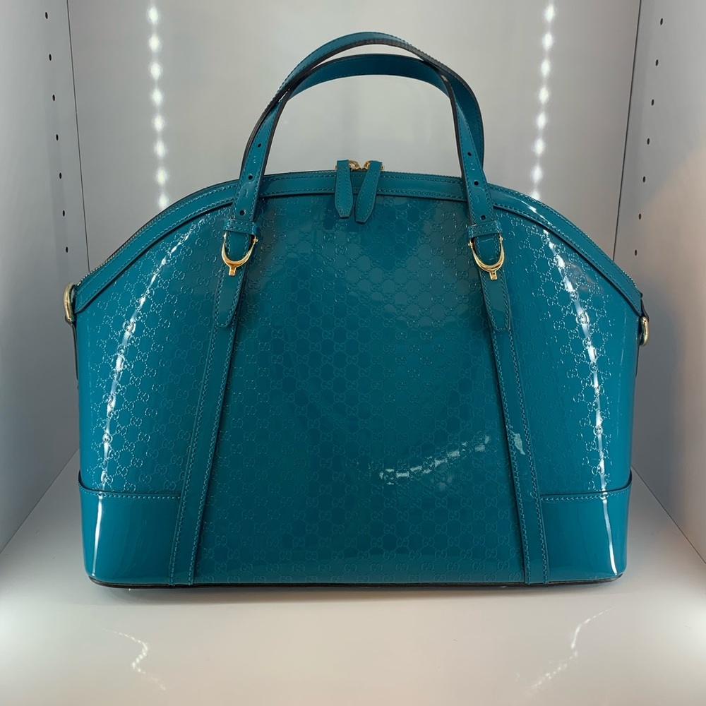 GUCCI Teal Patent satchel bag